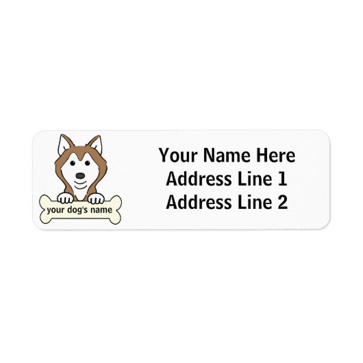 Gepersonaliseerd Siberian Husky Etiket (Voorkant)