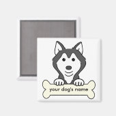 Gepersonaliseerd Siberian Husky Magneet (Voorkant / Achterkant)