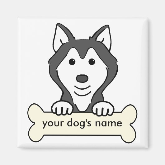 Gepersonaliseerd Siberian Husky Magneet (Voorkant)