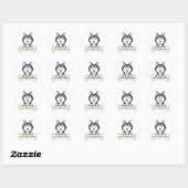 Gepersonaliseerd Siberian Husky Ronde Sticker (Vel)
