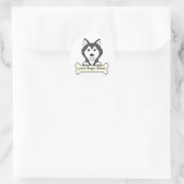 Gepersonaliseerd Siberian Husky Ronde Sticker (Tas)