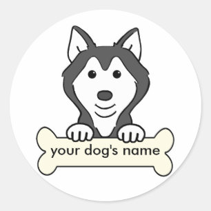 Gepersonaliseerd Siberian Husky Ronde Sticker