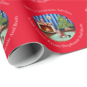 Gepersonaliseerd Siberië Kitty Cat Kerstmis Cadeaupapier (Rol Hoek)