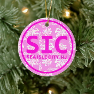 Gepersonaliseerd SIC Zee Isle City New Jersey NJ P Keramisch Ornament