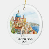 Gepersonaliseerd Siciliy Ornament, Italië Keramisch Ornament (Links)