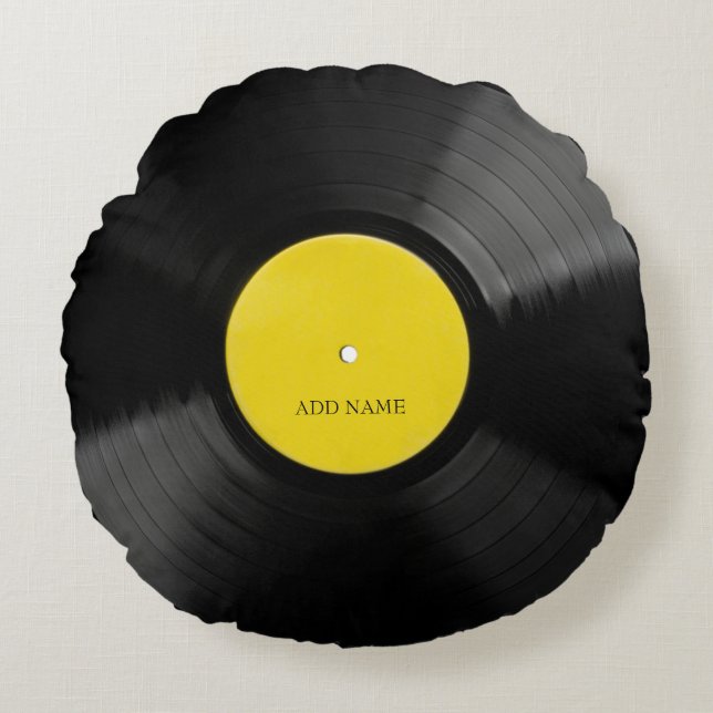 Gepersonaliseerd Sierkussen  record Rond Kussen (Voorkant)