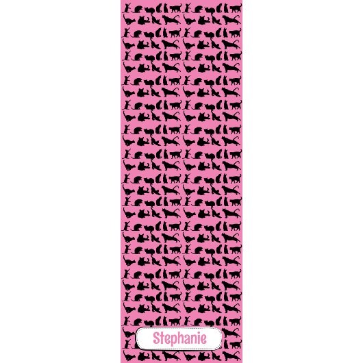 Gepersonaliseerd silhouet patroon op roze zwarte k yogamat