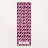 Gepersonaliseerd silhouet patroon op roze zwarte k yogamat (Voorkant)