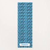 Gepersonaliseerd silhouetpatroon op blauwe zwarte yogamat (Voorkant)