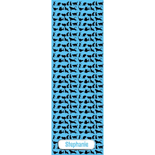 Gepersonaliseerd silhouetpatroon op blauwe zwarte yogamat