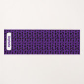 Gepersonaliseerd silhouetpatroon Paarse zwarte kat Yogamat (Voorkant (horizontaal))