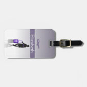 Gepersonaliseerd Silhouette-Bagagelabel voor vrouw Bagagelabel (Voorkant horizontaal)