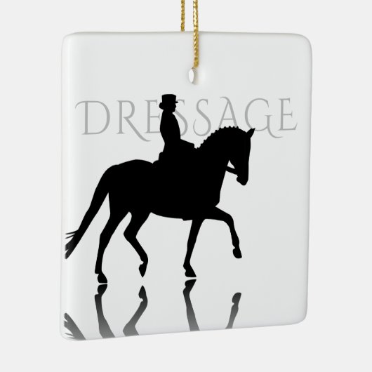 Gepersonaliseerd Silhouette Dressage-kerstfeest Keramisch Ornament (Rechts)