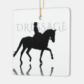 Gepersonaliseerd Silhouette Dressage-kerstfeest Keramisch Ornament (Links)