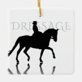 Gepersonaliseerd Silhouette Dressage-kerstfeest Keramisch Ornament (Voorkant)