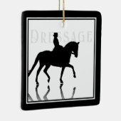 Gepersonaliseerd Silhouette Dressage-kerstfeest Keramisch Ornament (Rechts)