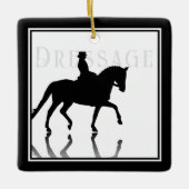 Gepersonaliseerd Silhouette Dressage-kerstfeest Keramisch Ornament (Voorkant)