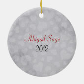 Gepersonaliseerd Silhouette Girl en Hearts Sweet 1 Keramisch Ornament (Achterkant)