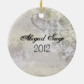 Gepersonaliseerd Silhouette Girl en Hearts Sweet 1 Keramisch Ornament (Achterkant)