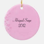 Gepersonaliseerd Silhouette Girl en Hearts Sweet 1 Keramisch Ornament (Achterkant)