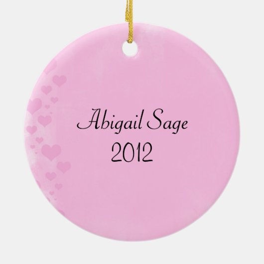 Gepersonaliseerd Silhouette Girl en Hearts Sweet 1 Keramisch Ornament (Achterkant)