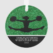 Gepersonaliseerd Silver & Black Cheerleading Ornam Ornament (achterkant)