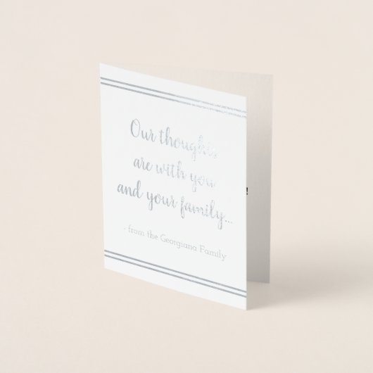 Gepersonaliseerd Silver Foil Sympathies Kaart (Voorkant)