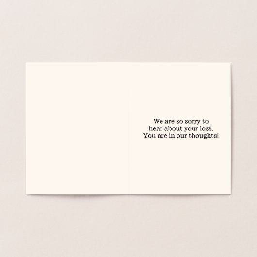 Gepersonaliseerd Silver Foil Sympathies Kaart (Binnen)