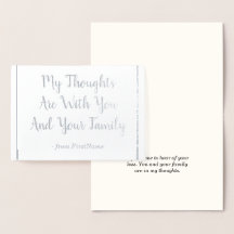 Gepersonaliseerd Silver Foil Sympathies Kaart