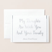 Gepersonaliseerd Silver Foil Sympathies Kaart (Voorkant met envelop)