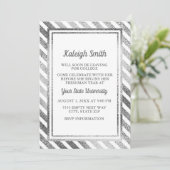 Gepersonaliseerd Silver White College Trunk Party Kaart (Staand voorkant)