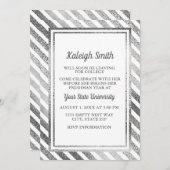 Gepersonaliseerd Silver White College Trunk Party Kaart (Voorkant / Achterkant)