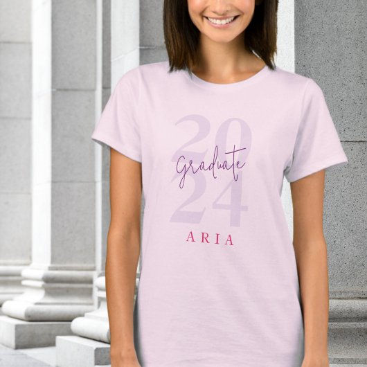 Gepersonaliseerd Simple Modern Script 2025 Afstude T-shirt