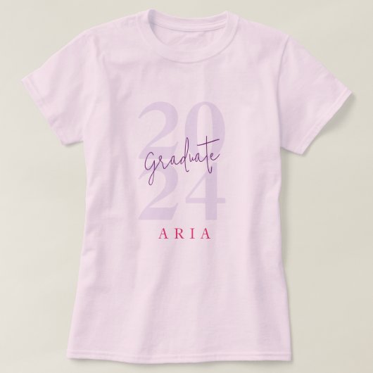 Gepersonaliseerd Simple Modern Script 2025 Afstude T-shirt (Design voorkant)