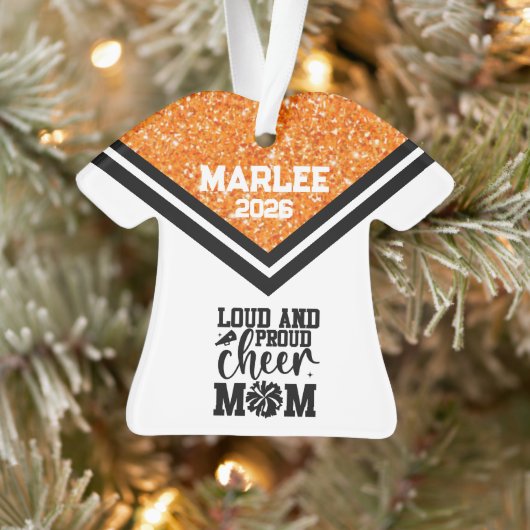 Gepersonaliseerd Sinaasappel & Black Cheer Mom Orn Ornament (Boom)