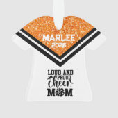 Gepersonaliseerd Sinaasappel & Black Cheer Mom Orn Ornament (achterkant)