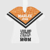 Gepersonaliseerd Sinaasappel & Black Cheer Mom Orn Ornament (voorkant)