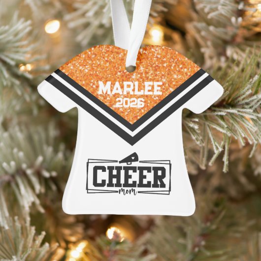 Gepersonaliseerd Sinaasappel & Black Cheer Mom Orn Ornament (Boom)