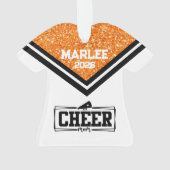 Gepersonaliseerd Sinaasappel & Black Cheer Mom Orn Ornament (achterkant)