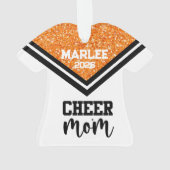 Gepersonaliseerd Sinaasappel & Black Cheer Mom Orn Ornament (achterkant)