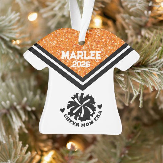 Gepersonaliseerd Sinaasappel & Black Cheer Mom Orn Ornament (Boom)