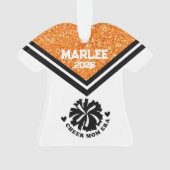 Gepersonaliseerd Sinaasappel & Black Cheer Mom Orn Ornament (achterkant)