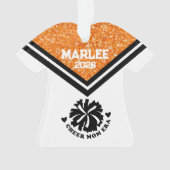 Gepersonaliseerd Sinaasappel & Black Cheer Mom Orn Ornament (voorkant)