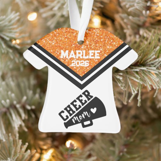 Gepersonaliseerd Sinaasappel & Black Cheer Mom Orn Ornament (Boom)