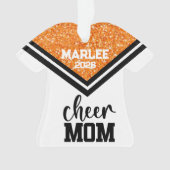 Gepersonaliseerd Sinaasappel & Black Cheer Mom Orn Ornament (voorkant)