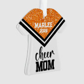 Gepersonaliseerd Sinaasappel & Black Cheer Mom Orn Ornament (voorkant)