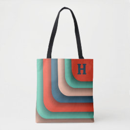 Gepersonaliseerd Sinaasappel, Blauwgroen en blauw Tote Bag