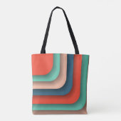 Gepersonaliseerd Sinaasappel, Blauwgroen en blauw Tote Bag (Achterkant)