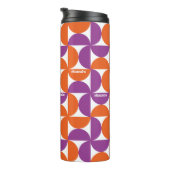 Gepersonaliseerd Sinaasappel en Paarse Mid Century Thermosbeker (Geroteerd rechts)