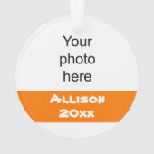 Gepersonaliseerd Sinaasappel en zwart Cheerleader  Ornament (achterkant)